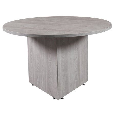 WE'RE IT Desk it, Ultra Premium Series 47" Round Conference Table with Triangle Style Base, Grey Oak UP123-GO